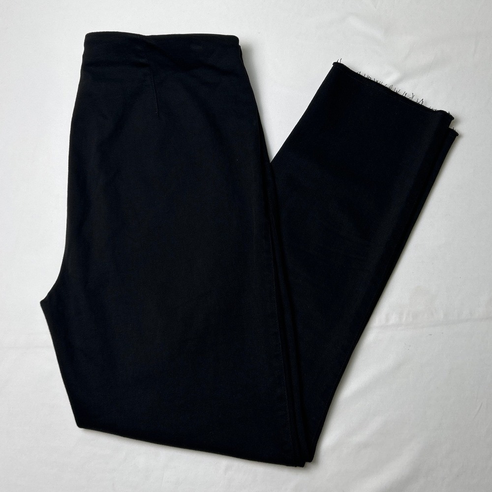 Frank & Eileen Womens Illusion 01 Pull On Raw Hem Pants Size 14/32 Black Classic